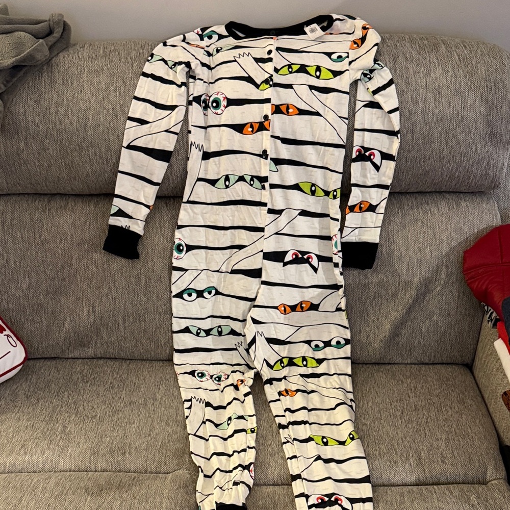 Old Navy Mummy Eyes Pajama - Black, White, Green, Orange